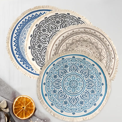 20 Inch round Placemat with Tassels Table Mat Mandala Dinning Table Mat8