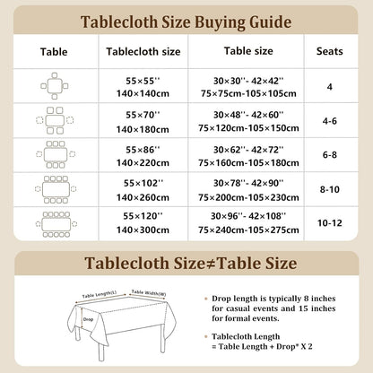 Cotton Linen Waterproof Table Cloth for Dining Table Farmhouse Kitchen Rectangle Tablecloth Coffee Wrinkle Free Tables Cover, Beige, Coffee Flower, 55X70 Inch5