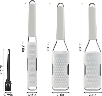 Cheese Grater Citrus Zester Lemon Zester Pack of 3-304 Stainless Steel - a Sharp Tool for Parmesan Cheese, Ginger, Garlic, Nutmeg, Chocolate, Vegetables，Fruits，Dishwasher Safe Clear5