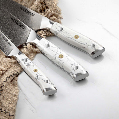 Seido Takoizu 12-Piece VG-10 Damascus Knife Block Set, Acacia Block3