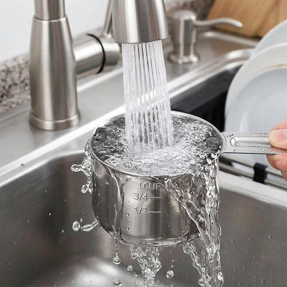 Measuring Cup, 1 Cup Stainless Steel Spoon, Great for Wet and Dry Ingredients, Use as Dog Food Scoop,Dishwasher Safe4