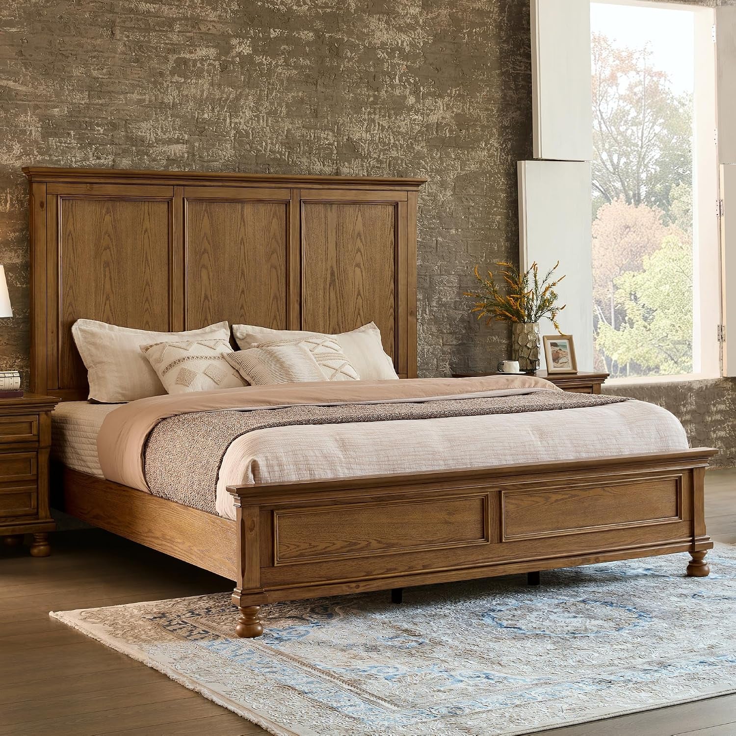 solid-wood-queen-bed-frame-traditional-wooden-platform-bed