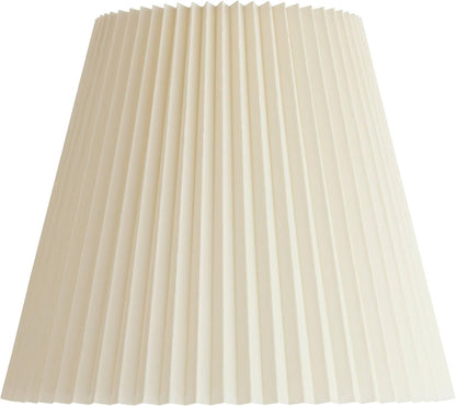Pre-Assembled Edie Large Ivory Pleated Lamp Shade 10X17X14.75 (Spider) | 10" Top X 17" Bottom X 14.5" High X 14.75" Slant Replacement for Table + Floor Lamps White Bell round Harp + Finial5