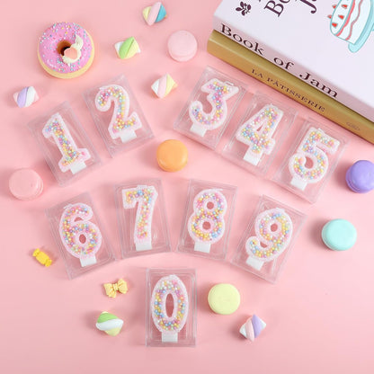 Pastel Macaron 1St Birthday Candle Sweet Pink Number 1 Candle Cake Topper Cupcake Decorations for Girls and Women Party Decor Anniversary Celebrations Supplies5