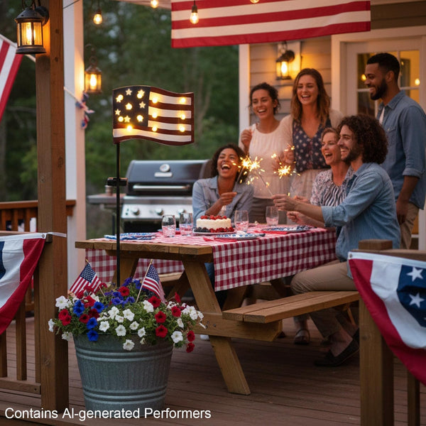 Garden Lights Solar Powered American Flag for Fourth of July Decorations8