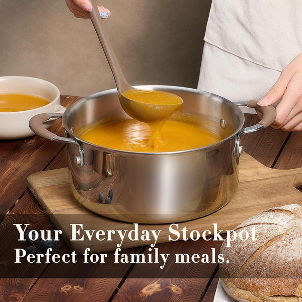 19Pcs Tri-Ply Stainless Steel Cookware Set with Detachable Handle | Pots and Pans Set, Even Heating, Non-Toxic, Induction Compatible, Dishwasher& Oven Safe, Space Saving, RV Cooking,Woodgrain6