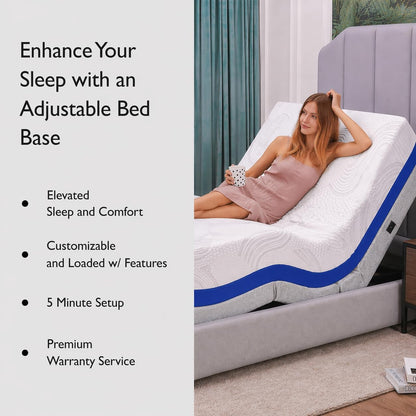 Premium King Adjustable Bed with 14 Inch Prime Gel Memory Foam Sleep System, Massage, Zero Gravity, Anti-Snore, Programmable Memory Positions, USB, Underbed Lighting, Zero Clearance3