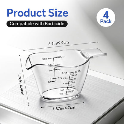 2 Oz Measuring Cup Compatible with Barbicide Cup, 4 PCS 1/4 Cup for Liquid2