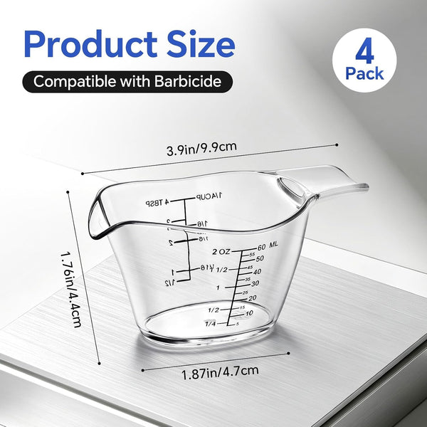 2 Oz Measuring Cup Compatible with Barbicide Cup, 4 PCS 1/4 Cup for Liquid2