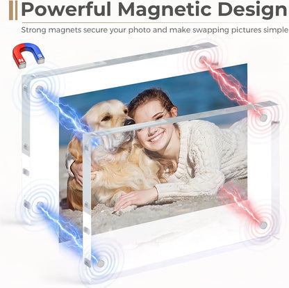 4X6 Acrylic Frame 3 Pack,20Mm Thicker Frameless Clear Picture Frames3