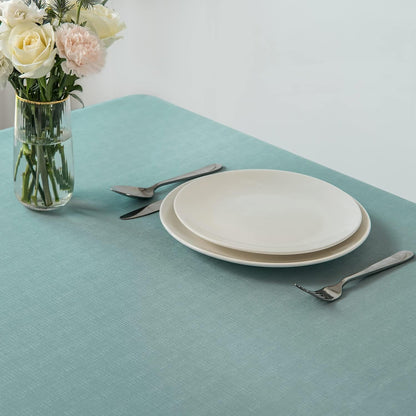 Rectangle Slubby Textured Tablecloth Waterproof Spillproof Wrinkle Free Table Cloth, Kitchen Dining Room Decoration, Fabric Table Cover for Holiday Party Dinner, 52 X 70 Inch, Slate Blue3