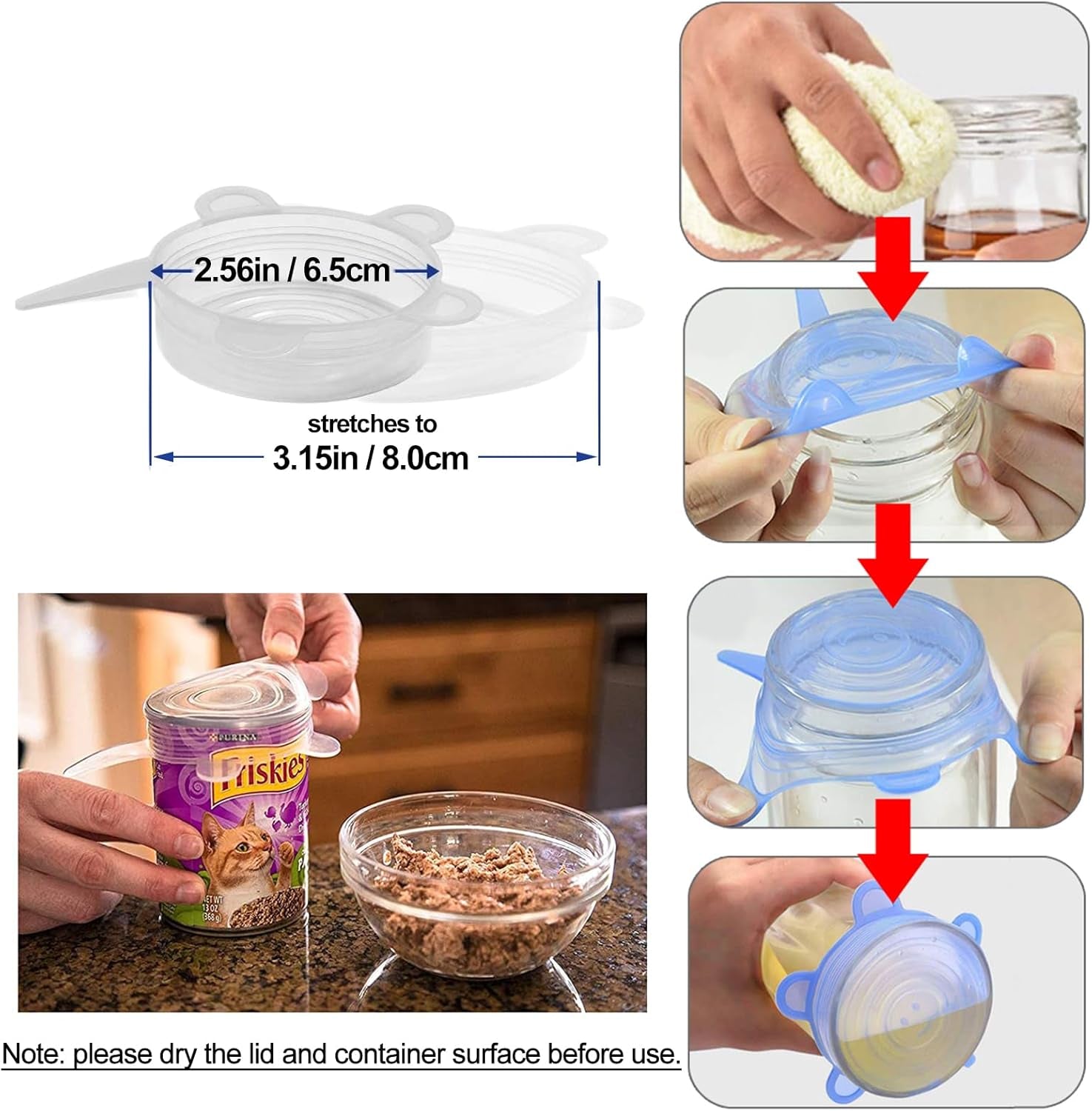 silicone-can-lids-10-pack-all-2-6-diameter-reusable-silicone-stretch-lids-for-pet-food-cans-bpa-free-seal-can-covers-for-yogurt-jars-soda-regular-mason-jars-canned-pet-foods