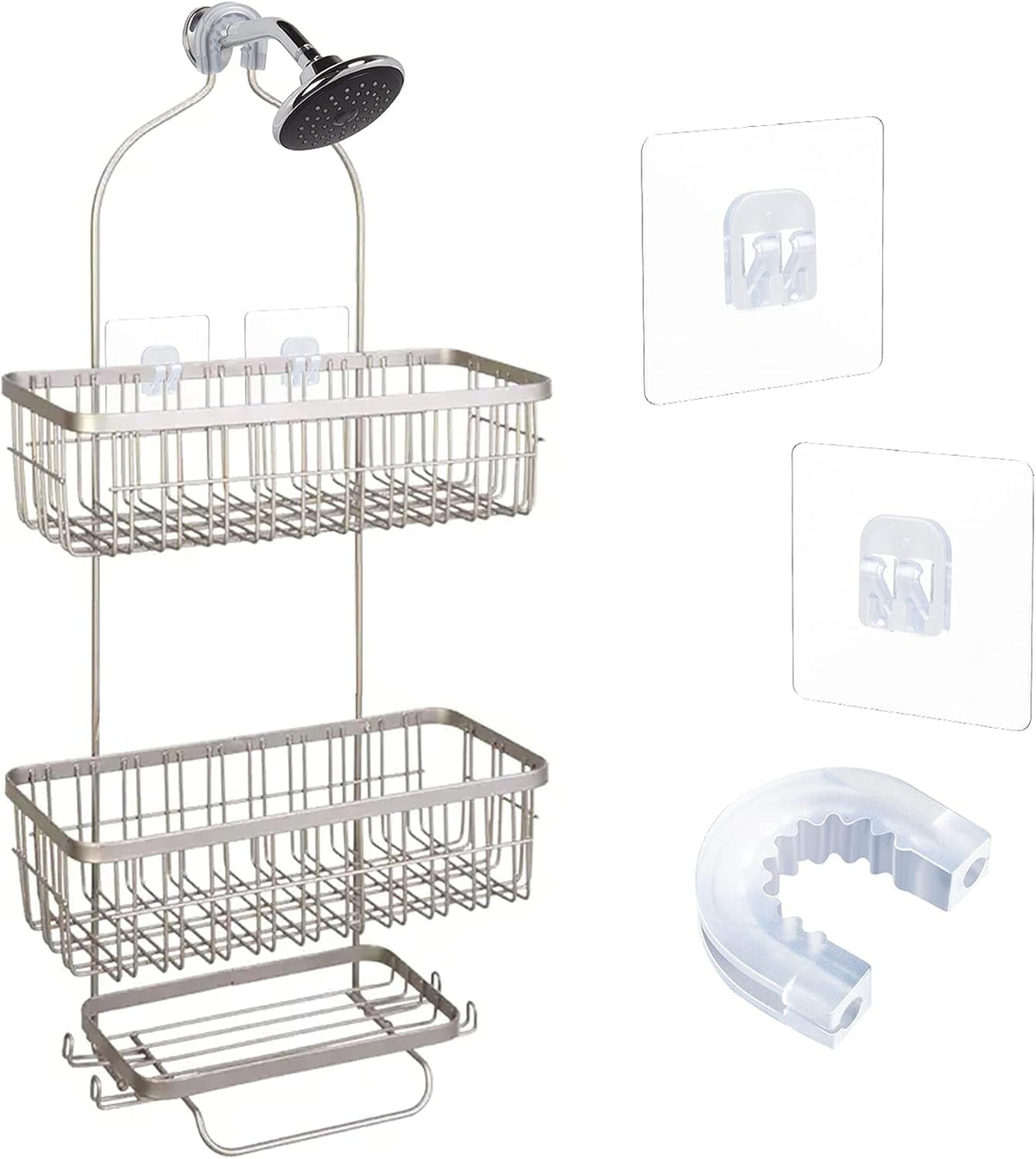 bathroom-shower-caddy-connector-with-2pcs-adhesive-sticker