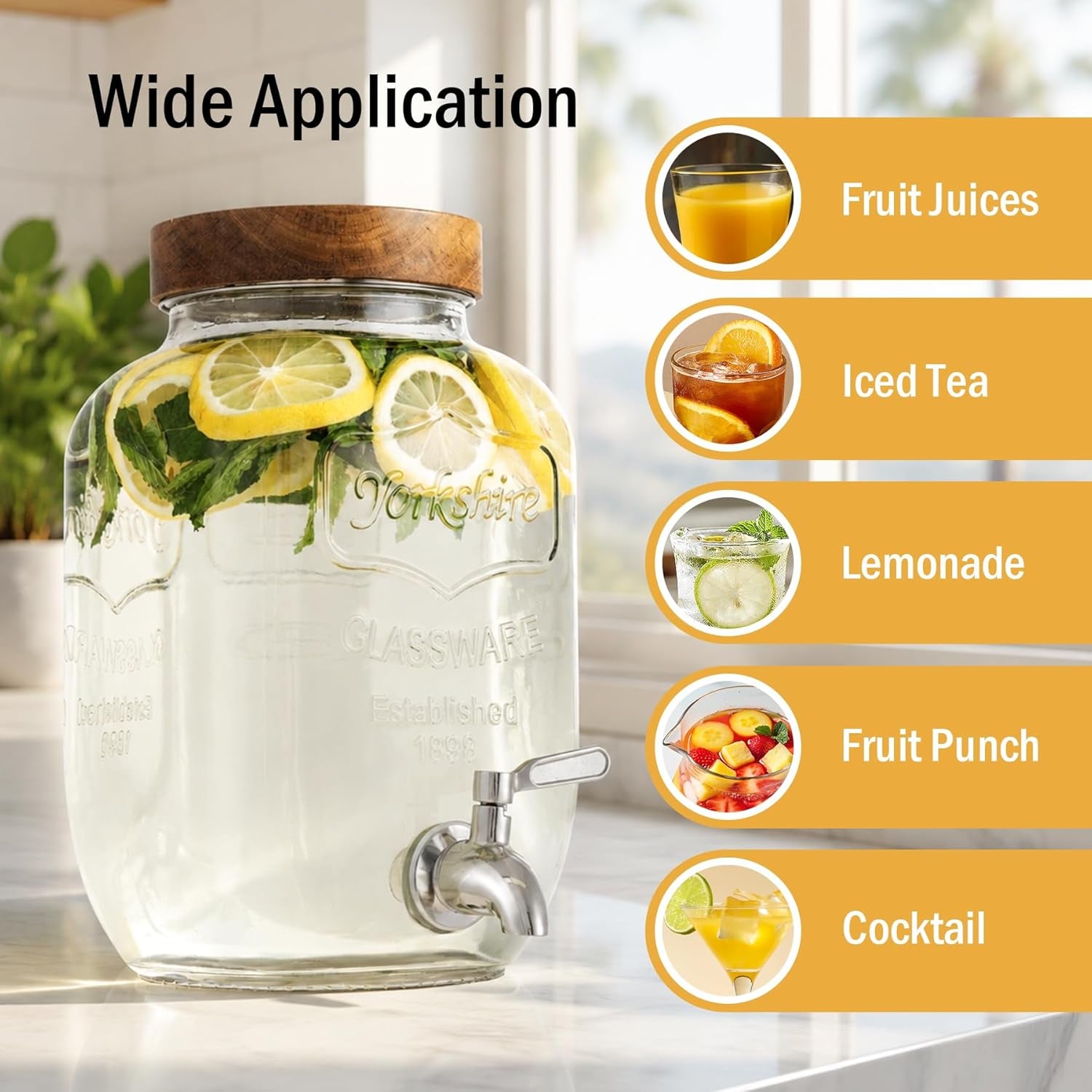 1-gallon-glass-drink-dispenser-for-parties-with-stand-2-pcs-leak-proof-stainless-steel-spigot-acacia-lid-beverage-dispenser-for-parties-and-gatherings-sun-tea-jar-lemonade-stand