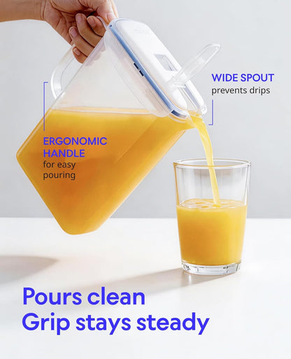 Aqua Fridge Door Water Jug | Clear Pitcher | BPA Free Plastic Pitcher with Lid | 2 Quart Pitcher with Lid for Water, Juice, Tea & More Beverages, Clear5