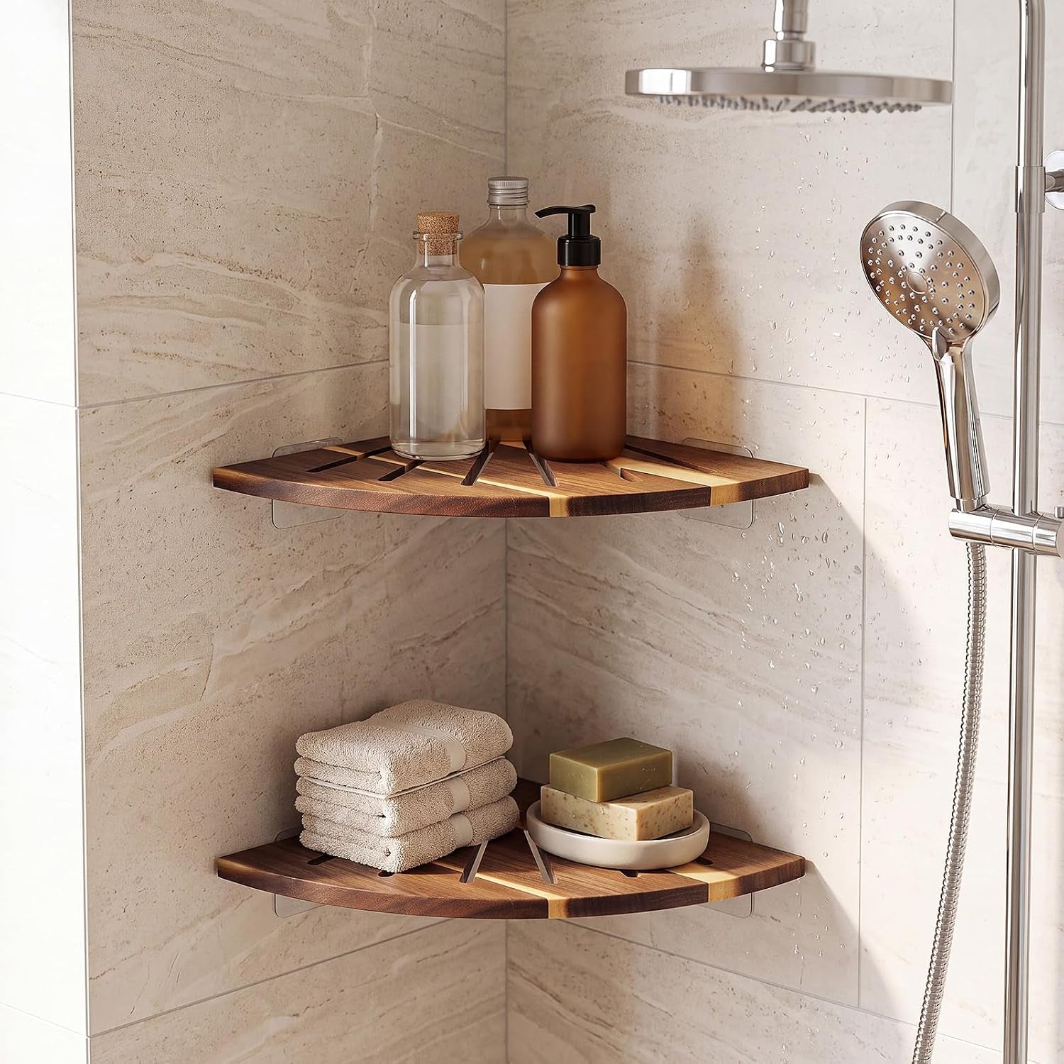 2-pcs-10-acacia-wood-floating-corner-shower-shelf-for-bathroom