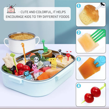 150PCS Animal Food Picks for Kids, Cute Cartoon Bento Lunch Box Accessories | Fun Kids Food Picks, Reusable Fruit Toothpicks, Kids Lunchbox Accessories Decorations for Toddlers, Boys & Girls, Bpa-Free5
