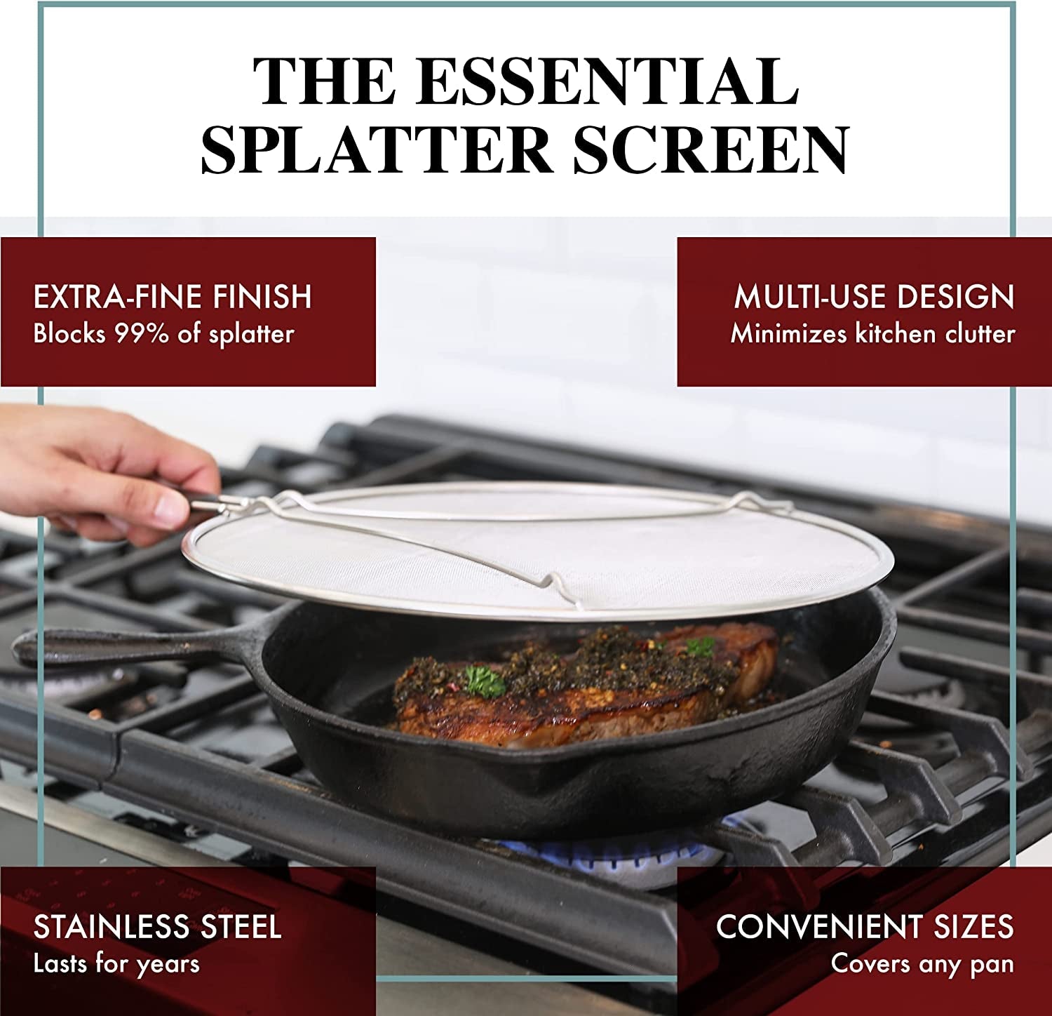 splatter-screen-for-frying-pan-11-5-inch-stainless-steel-grease-splatter-guard-cover-oil-splash-when-sizzling-bacon-cooking-fried-chicken-or-popcorn