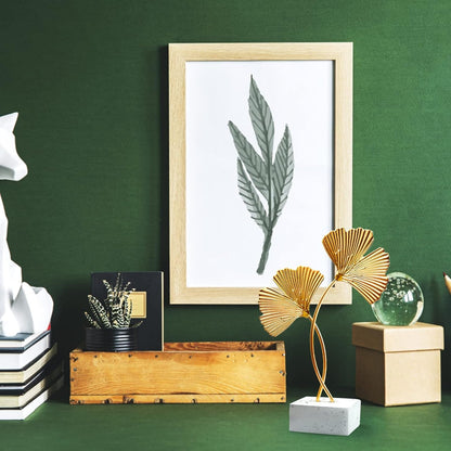Metal Ginkgo Leaf Ornaments, Gold Ginkgo Leaf Desktop Decoration Sculpture, Modern Creative Home Décor Accents Statue for Office, Bedroom, Bookshelf6