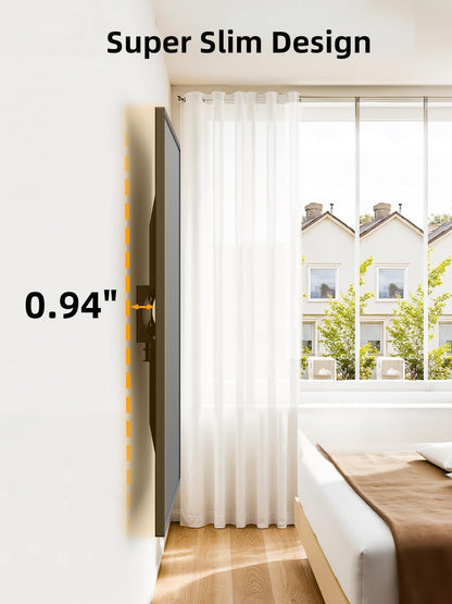 43 50 55 Inch Fixed Low Profile TV Wall Mount for 24-65 Inch LED/LCD & Flat/Curved Tvs, Universal Wall Mount Bracket with Safe Lock, Max VESA 400X400Mm, up to 99Lbs & 16 '' Stud2