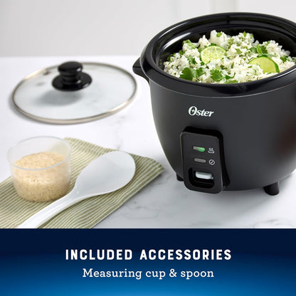 Oster Rice Cooker, 6 Cup Cooked (3 Cup Uncooked), Electric Rice Maker, Compact Size for Family Meals & Sides, Automatic Keep Warm, Nonstick Inner Pot, Black4