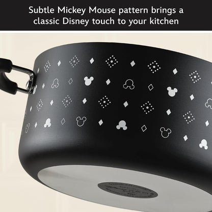 Disney Monochrome Ceramic Nonstick Cookware Pots and Pans with Baking/Bakeware Cookie Pan and Kitchen Cooking Tool Set, Dishwasher Safe, 8 Piece Cookware Set - Black7