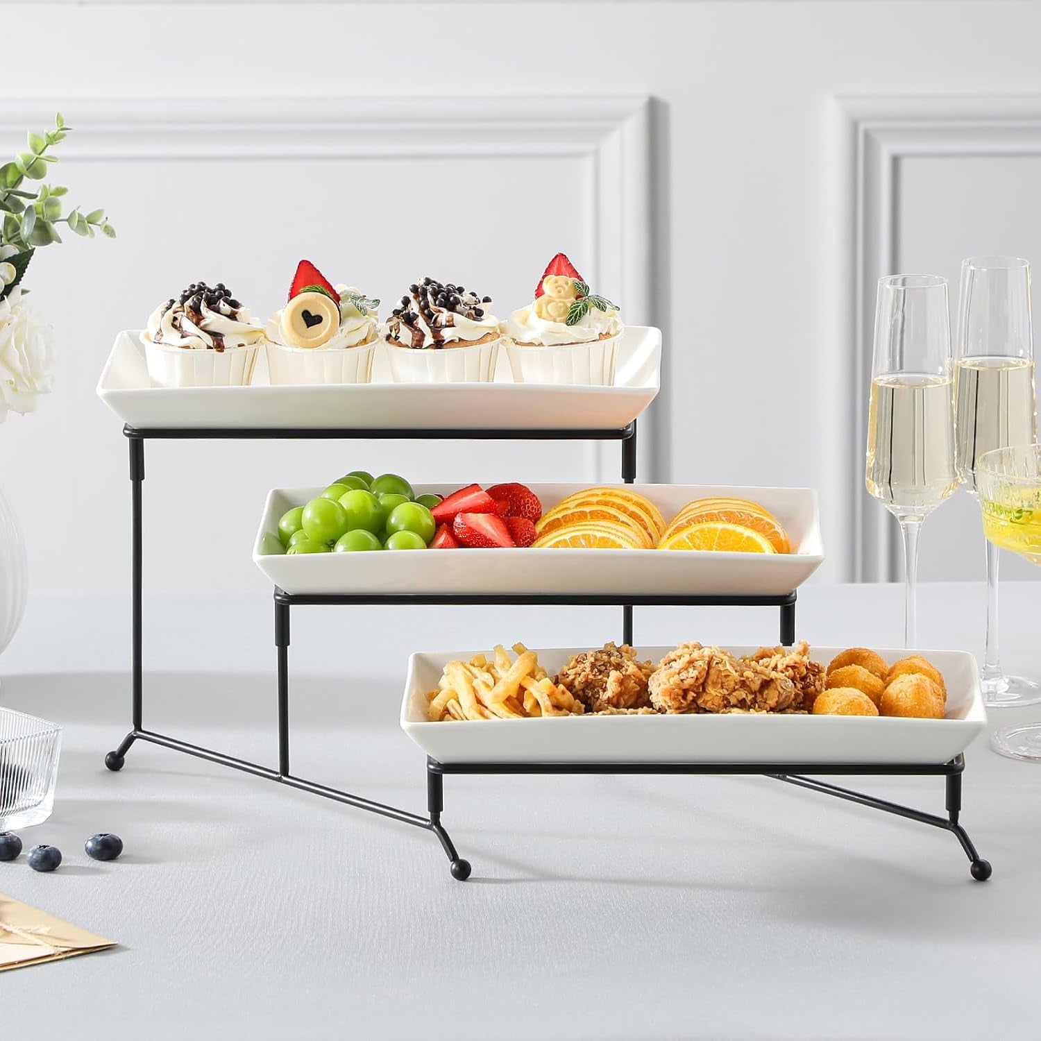 3-tier-serving-trays-white-porcelain-serving-platters-12-inch-tiered-serving-stand-for-party-fruit-tray-trays-for-serving-food-dessert-stand-with-collapsible-sturdier-metal-rack