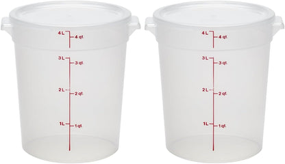 Food Storage Containers with Lids (Bpa-Free) - 4 Quart - Food Grade Buckets with Lids (2 Pack) - for Dough Proofing and Brining (Translucent)1