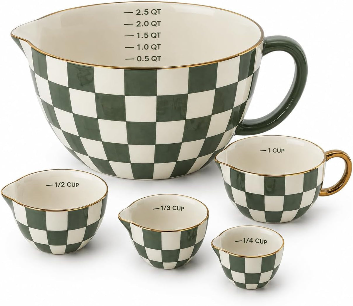 ceramic-mixing-bowl-set-with-measuring-pieces-5-piece-green-checkered