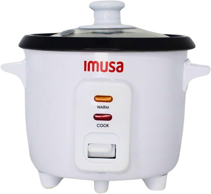 1.5 Cup Electric Ceramic Rice Cooker for Stews, White | Warm Function with Spoon and Cup, Ideal for Rice and Grains, Perfect for Small Meals1