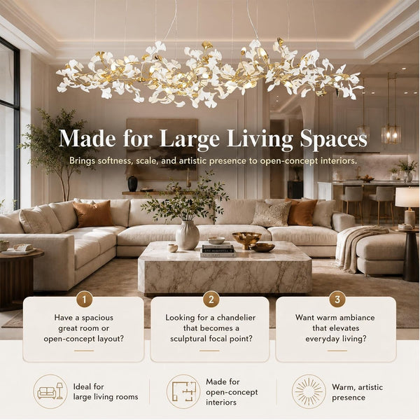 L98.42 Large Modern Chandelier for Dining Room, 20-Light Copper Tree Branch Chandeliers, Ginkgo Leaf Chandeliers, H65 Brass Chandelier for Restaurants, Hotelsand, Clubs, Living Room6