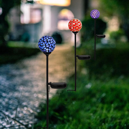 Solar Outdoor Decorative Light, Mosaic Stake for Yard Decor, 3.5"6