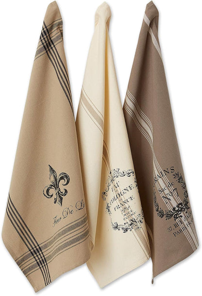 Cotton French Jacquard Dish Towels, Set of 3, Decorative Tea Towels for Everyday Kitchen Cooking and Baking-French Macaroons1