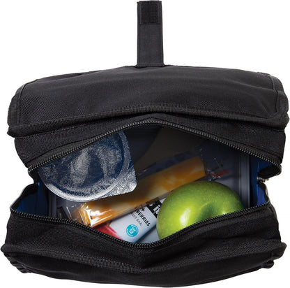 Freezable Lunch Bag, Black, Built with Ecofreeze Technology, Foldable, Reusable, Zip and Fold Closure with Buckle Handle, Perfect for School and Office Lunches6
