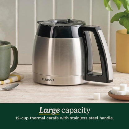 12-Cup Coffee Maker, Programmable Perfectemp Thermal Carafe Coffee Machine with 1-4 Cup Setting, Brew Strength Control and Brew Pause, Stainless Steel, DCC-3400NAS, Silver | Everyday Coffee Machine with 24-Hour Programmability, 1-4 Cup Setting, Strength Options & Brew Pause, DCC-3400NAS7