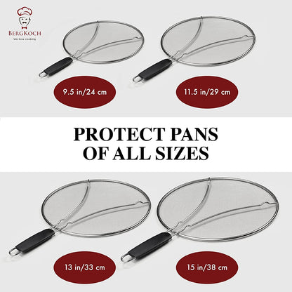 Splatter Screen for Frying Pan - 11.5 Inch Stainless Steel Grease Splatter Guard - Cover Oil Splash When Sizzling Bacon, Cooking Fried Chicken or Popcorn9