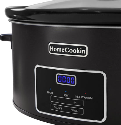 7 Quart Programmable Slow Cooker, Kitchen Appliances, Perfect Kitchen Small Appliance for Family Dinners, Black Stainless Steel3