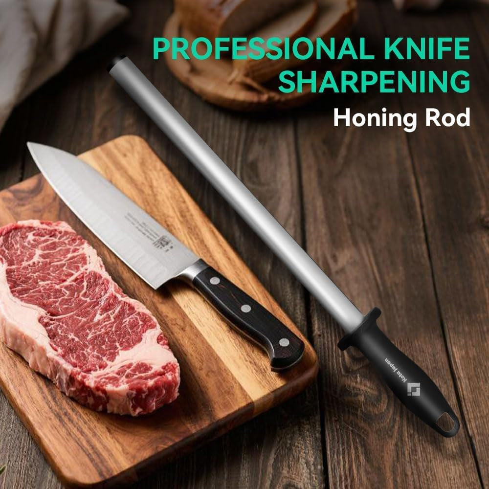 12-in-diamond-carbon-steel-professional-knife-sharpener-rod-kitchen-home-or-hunting-master-chef-hunter-or-home-gourmet-blade-sharpening-rod-or-stick-for-kitchen-and-hunting-knives-diamond-coated-carbon-steel-rod-for-consistent-reliable-sharpening-and-honing-every-time