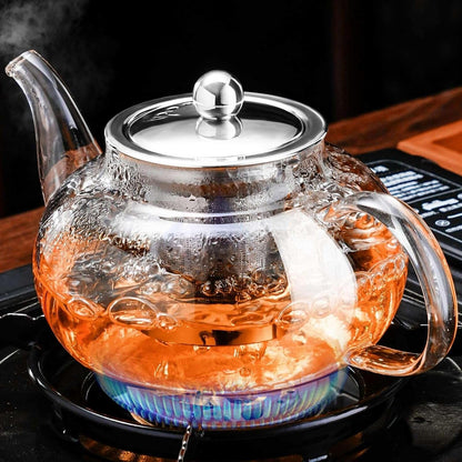 Tea Pot for Stove, 20 Oz Stovetop Clear Glass Teapot with Infuser | Removable 18/8 Stainless Steel Tea Infuser in a Glass Tea Kettle Works as a Loose Leaf Tea Steeper, Tea Maker or Tea Brewer2
