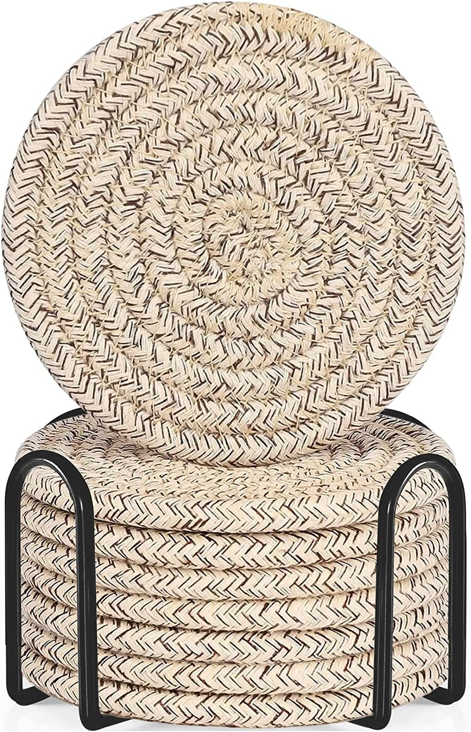 8-pcs-drink-coasters-with-holder-cotton-woven-absorbent-coasters-for-drinks-minimalist-home-decor-coaster-set-for-wooden-tabletop-protection-table-4-3-inches-mixed-brown