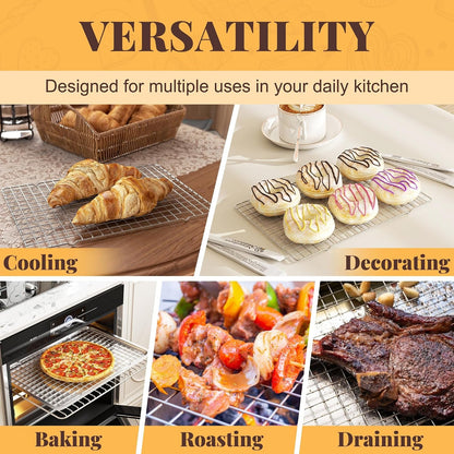 Cooling Racks for Cooking and Baking - 2 PCS 10" X 15" Grid Wire Baking Rack for Oven Cooking, Baking, Grilling, Roasting - Dishwasher Safe Bacon Rack - Fits Jelly Roll Cookie Sheet Pan6