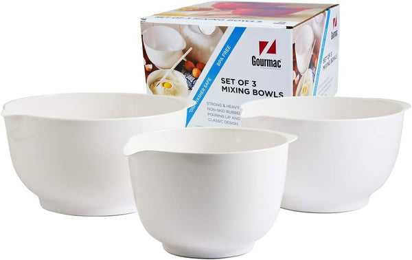 Melamine Mixing Bowl Set: 2, 3 and 4 Liters, White (3234WH)6