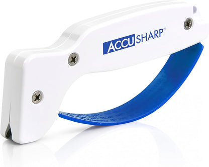 Knife Sharpener, Ergonomic Comfortable Handle, Compact & Easy to Use, Restore and Hone Straight & Serrated Knives, White1
