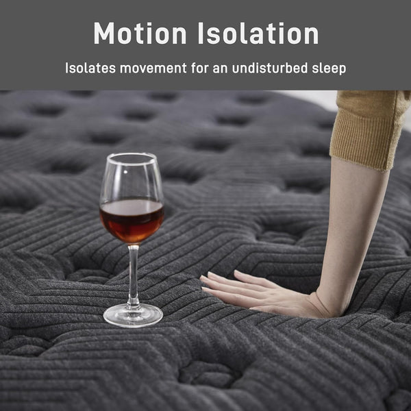 Queen Mattress 14 Inch, Medium Firm Hybrid Mattress in a Box with Memory Foam & Pocket Coils, Cooling Breathable Cover, Low Motion Transfer, Reinforced Edge Support, Dark Gray4