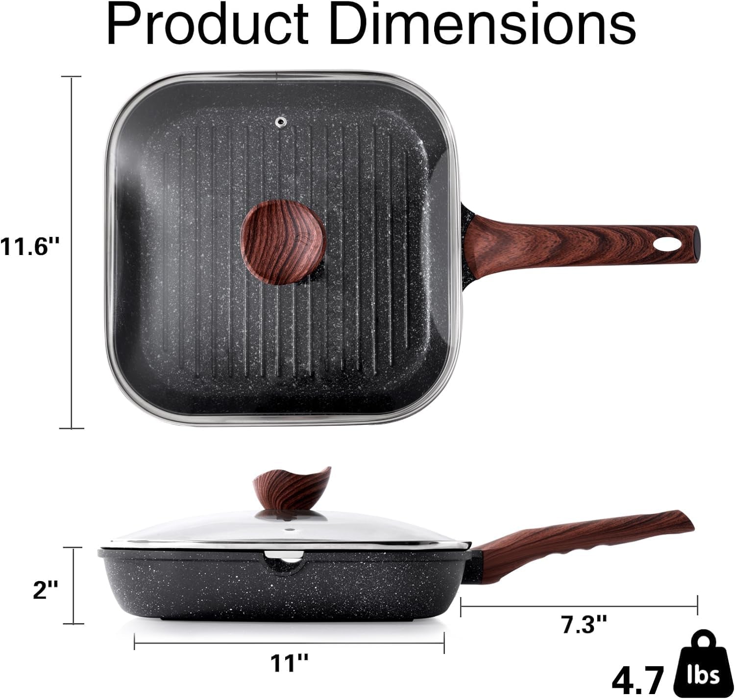 nonstick-grilling-pan-with-lid-for-stove-tops-11-inch-square-grill-pan-for-indoor-cooking-granite-coating-grill-skillet-with-pour-spouts-versatile-griddle-induction-steak-pan-pfoa-free