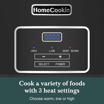 8-Quart Programmable Slow Cooker with Timer Keep Warm - Small Kitchen Appliance for Family Dinners - Serves 6+ People (Black)5