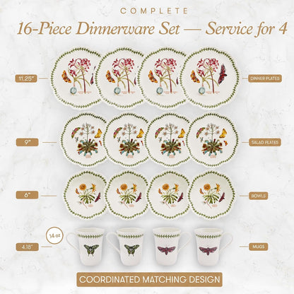 Botanic Garden Dinnerware Set - Lotus, Set of 162