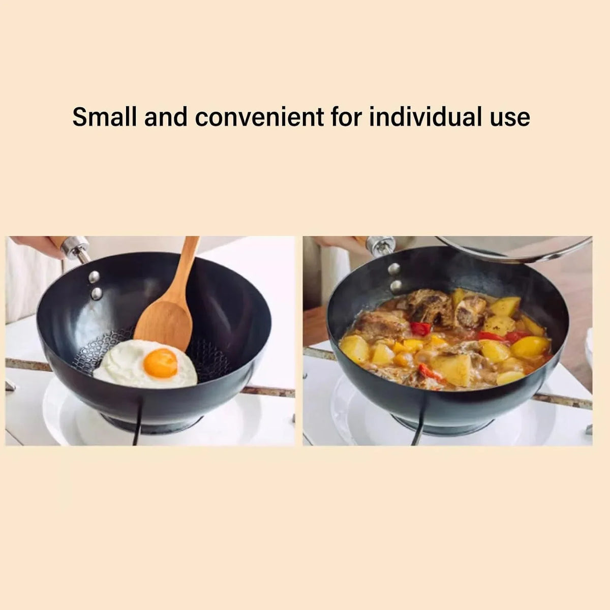 carbon-steel-wok-stir-fry-pans-set-with-lid-chinese-wok-even-heating-thick-coated-multifunctional-iron-pot-with-convenient-handle-for-daily-home-cooking-20cm