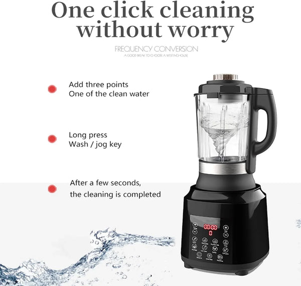 Food Processor Blender Combo, 60Oz 1200W All-In-One Kitchen Machine | 9 Programs, 12H Preset, Self-Cleaning, Grinding, Chopping, Mixing, Shakes, Hot Soups4