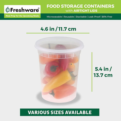 Food Storage Containers [24 Set] 32 Oz Plastic Deli Containers with Lids, Slime, Soup, Meal Prep Containers | BPA Free | Stackable | Leakproof | Microwave/Dishwasher/Freezer Safe3